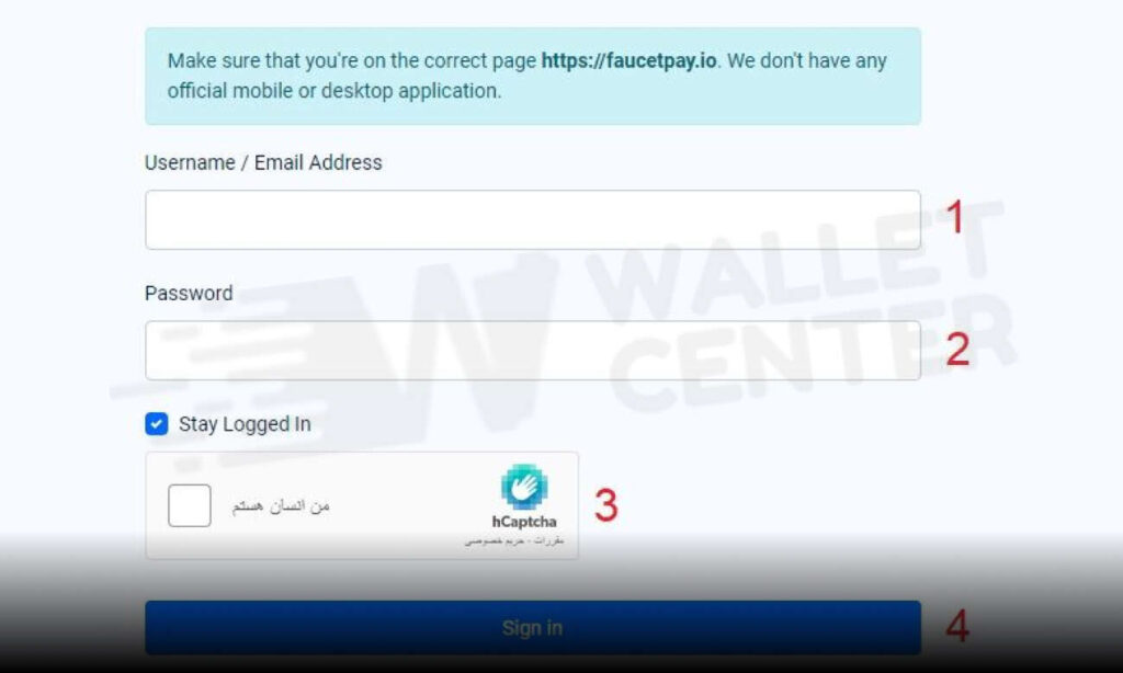 ایجاد حساب کاربری در کیف پول فاست پی