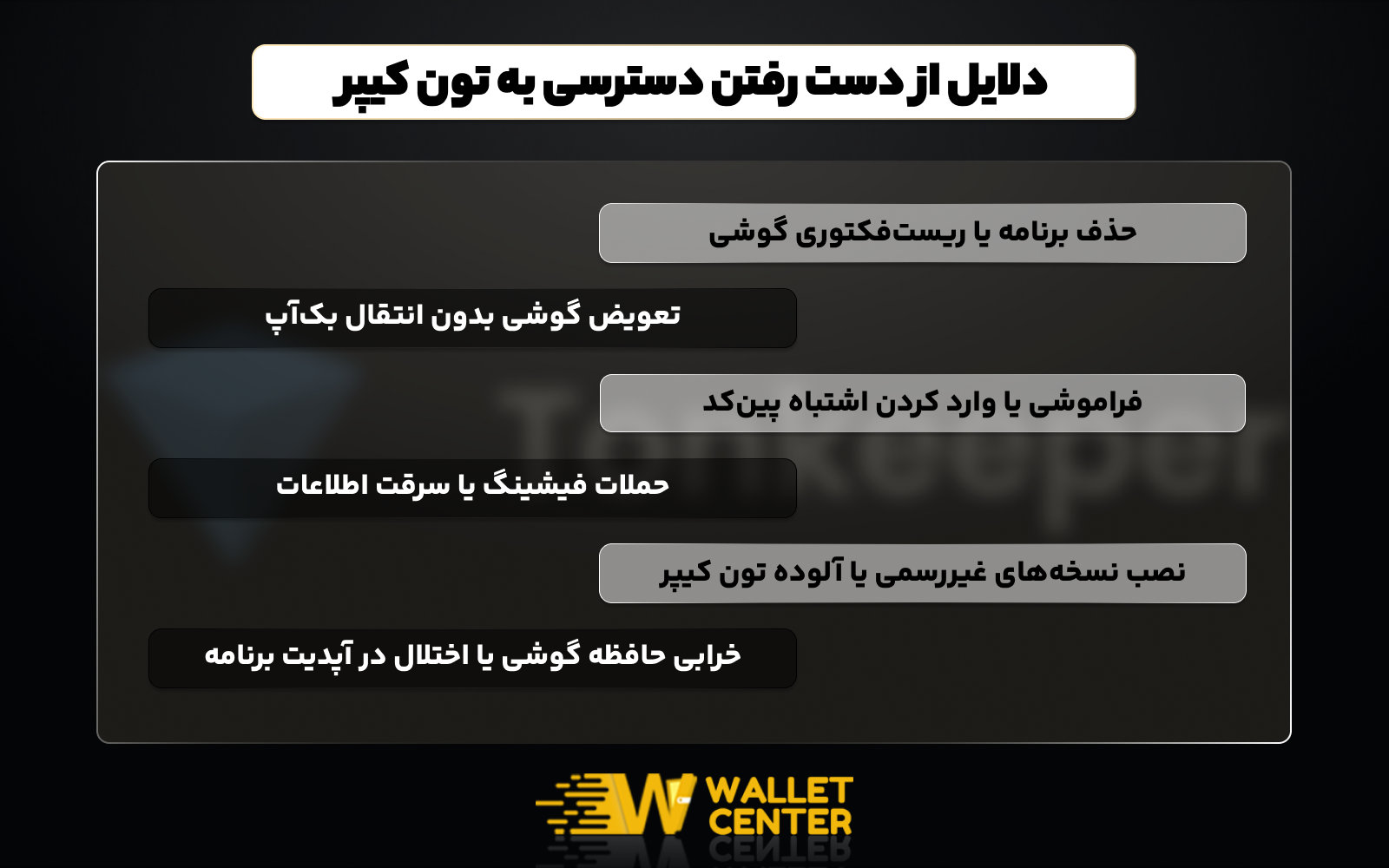 دلایل از دست رفتن دسترسی به ولت تون کیپر