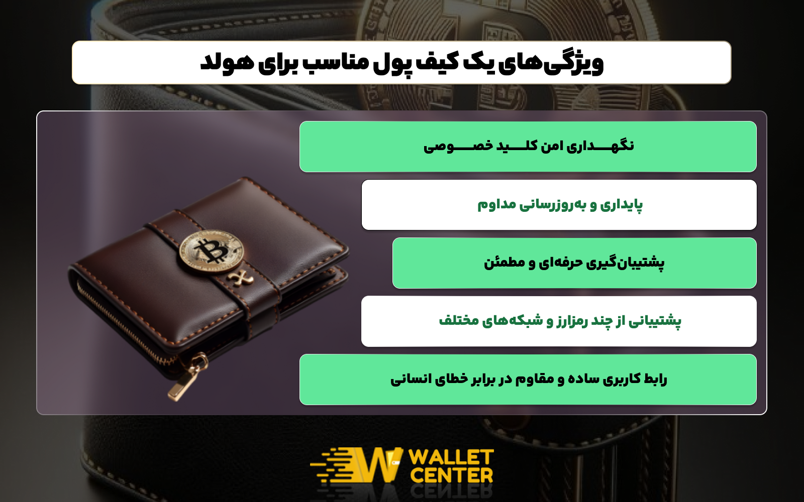 ویژگی یک کیف پول سخت افزاری مناسب برای هولد کردن